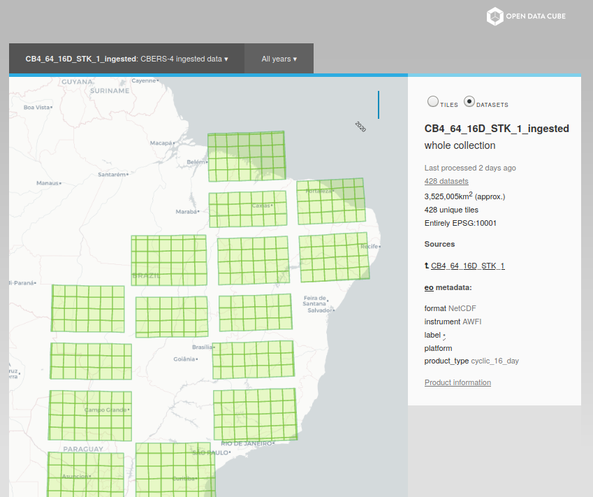 Open Data Cube Explorer